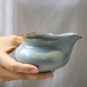 陶瓷功夫茶具.汝窑公道杯.天青款
