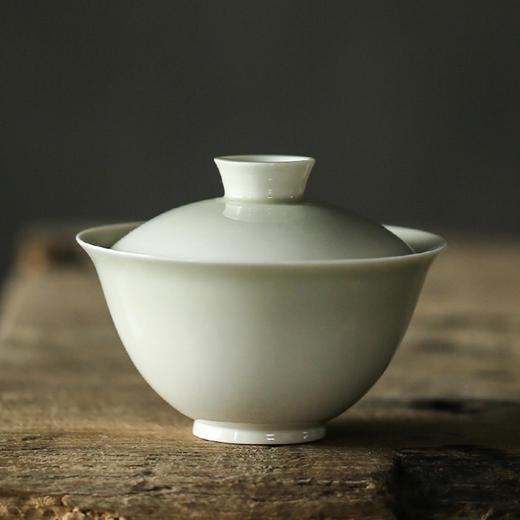 陶瓷功夫茶具.草木灰釉敬茶碗.小号带底托盖碗 商品图2