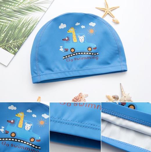 【运动装备】儿童泳帽男童女童卡通PU防水护耳游泳帽宝宝游泳装备 商品图1