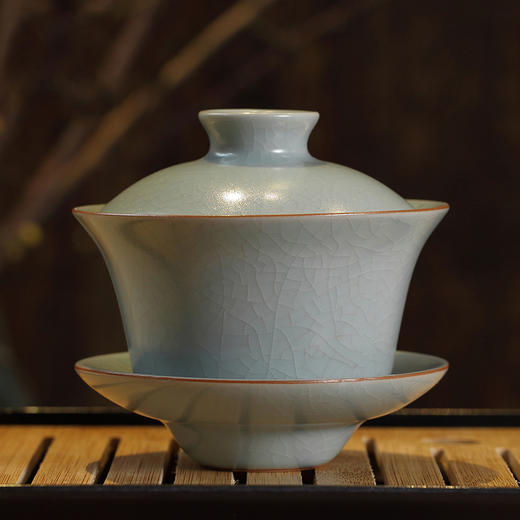 陶瓷功夫茶具.汝窑三才杯大号泡茶碗 商品图0