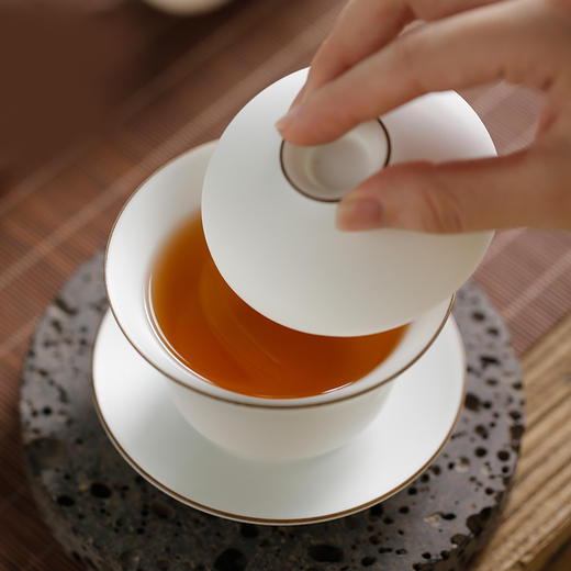 陶瓷功夫茶具.定窑白三才碗茶杯 商品图1