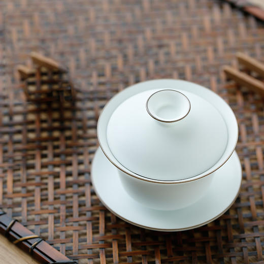 陶瓷功夫茶具.定窑白三才碗茶杯 商品图4