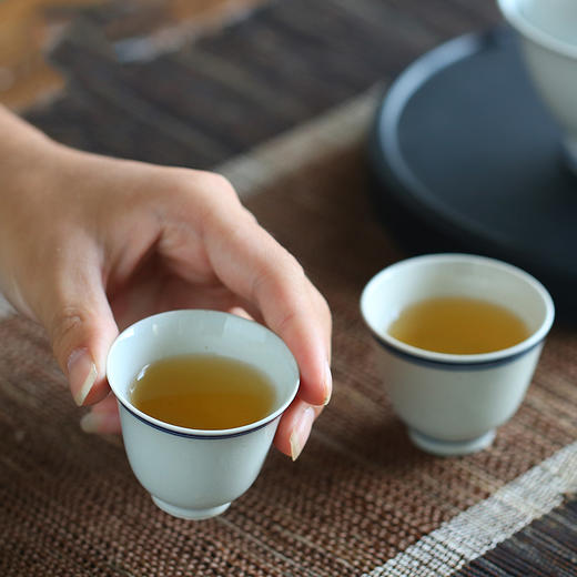 陶瓷茶具套装.手绘青花玄纹功夫茶具.盖碗+品茗杯 商品图3