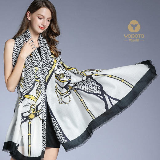 优品堂“预约幸福”高档精品羊毛礼品披肩围巾两用 商品图0