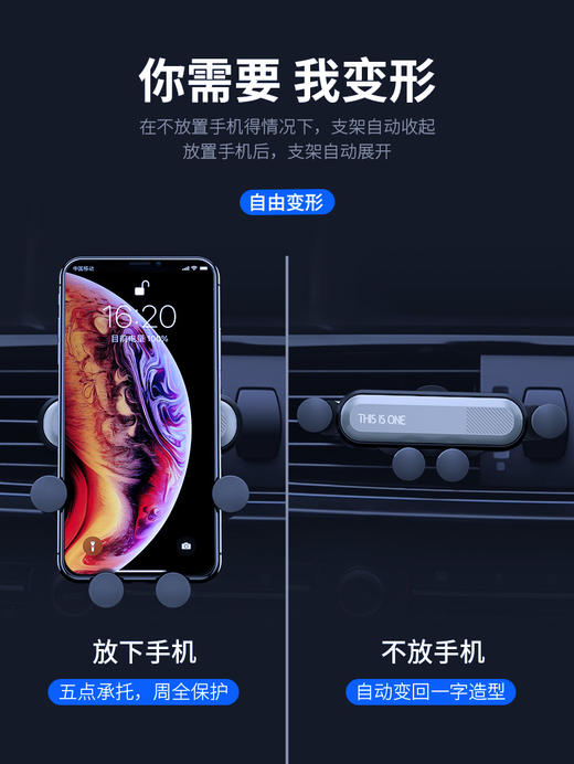 永田禾品 车载手机架 重力支架卡扣式出风口 JPY带授权招加盟代理 商品图6