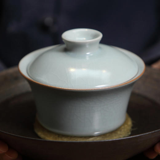 陶瓷功夫茶具.汝窑三才杯大号泡茶碗 商品图4