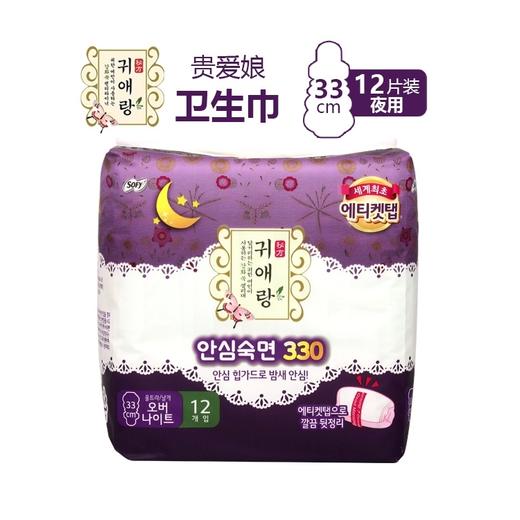 韩国lG贵爱娘韩方卫生巾夜用33cm12P 商品图1