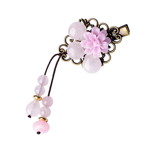 CZYH-民族风饰品粉晶古典丸子头饰发卡淑女顶夹边夹 商品图4