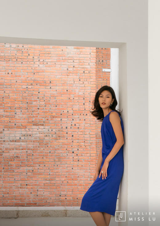 AtelierMissLu / Gloria-皇家蓝立裁修身连身裙 商品图10