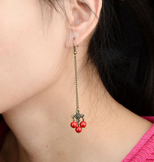 CZYH-216云南民族风耳坠古典韩国简约气质复古长款耳环 商品图1