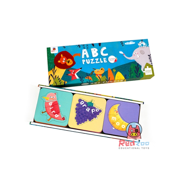 REDZOO火星猪 ABC英语拼图(丛林派对+城市问候)益智拼图 提升认知协调英语启蒙JPY带授权招加盟代理