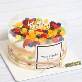 【优品系列】---【实拍图】--【鲜果汇】裸蛋糕/新鲜水果表层装饰蛋糕