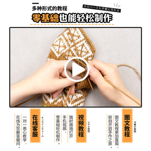 【费尔岛帽子+手套】手工diy毛线材料包  时尚北欧风  秋冬保暖棒针编织系列 商品图2