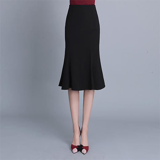 SX-924秋冬时尚新款弹力高腰半身裙中长包臀裙 商品图3