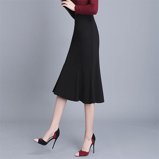 SX-924秋冬时尚新款弹力高腰半身裙中长包臀裙 商品图2