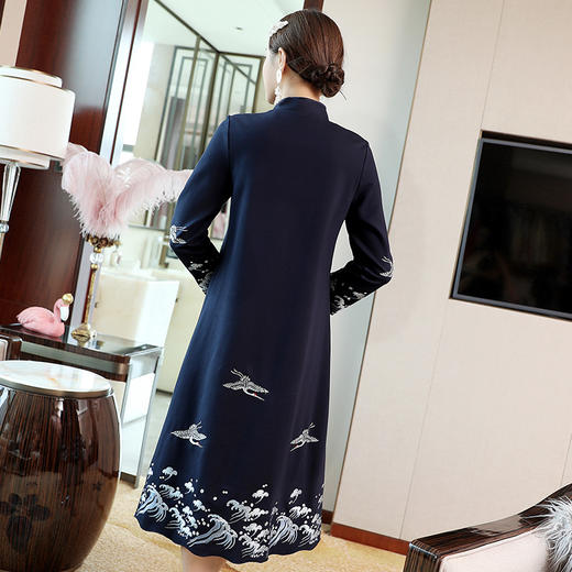 MWYG-9IH52865秋冬新款长袖红色女裙 商品图2