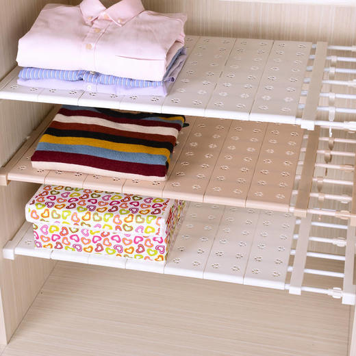 衣柜伸缩分层隔板免钉宿舍收纳架衣橱柜子隔层置物架。 商品图7