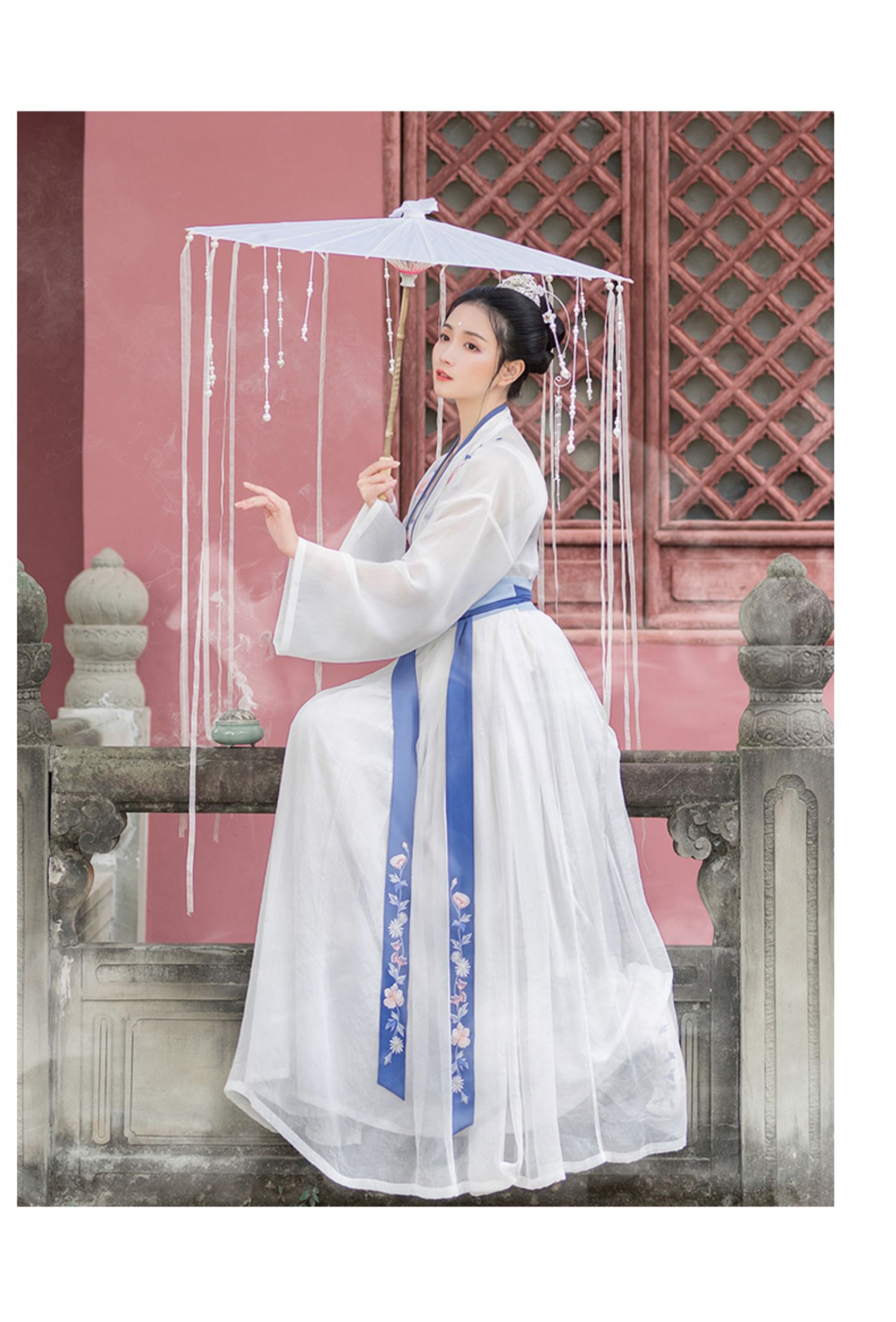 重回汉唐婉妆汉服传统原创6米大摆齐腰襦裙对襟褙子刺绣春秋女装