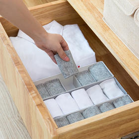 袜子收纳盒 居家多格（颜色随机）塑料内衣内裤抽屉  整理盒  五格文具  桌面收纳盒