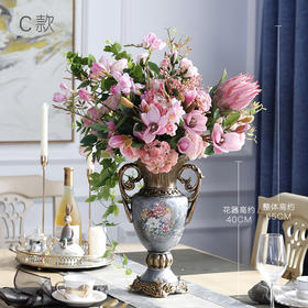 欧式美式轻奢高档仿真花假花摆件客厅玄关摆设自然风电视柜装饰花