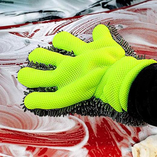 【清洁工具】汽车清洁洗车工具雪尼尔手套双面毛绒擦车手套抹布加厚 商品图0