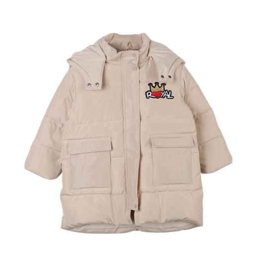 MQD女童冬季甜美皇冠字母中长羽绒服 商品图5