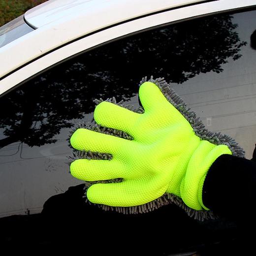 【清洁工具】汽车清洁洗车工具雪尼尔手套双面毛绒擦车手套抹布加厚 商品图2