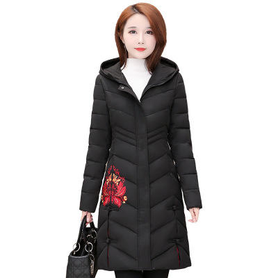 whllzfg101中长款加厚棉袄加绒棉服中老年女新款棉衣