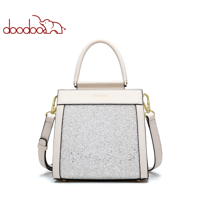 【授权商品】doodoo 包包女2019新款网红包质感百搭森系斜挎包亮片手提女包 JPY带授权招加盟代理