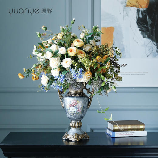 欧式美式轻奢高档仿真花假花摆件客厅玄关摆设自然风电视柜装饰花 商品图4