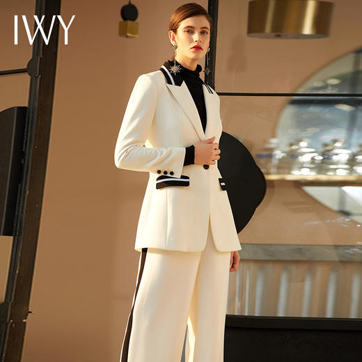 IWY/白色西装女套装时尚正装工作服193014C1+P3-1 商品图2