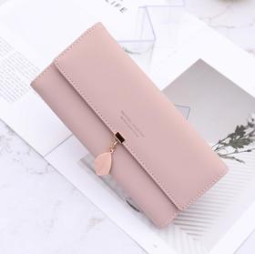 【服饰鞋包】长款普瑞蒂日韩小清新树叶吊坠PU皮夹大容量三折女士手拿包