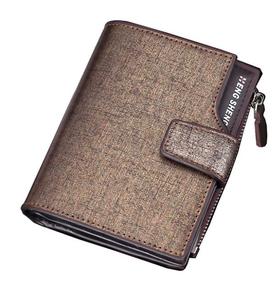 【钱包小包】皮具男士钱包竖款休闲韩版三折钱夹多功能皮夹子