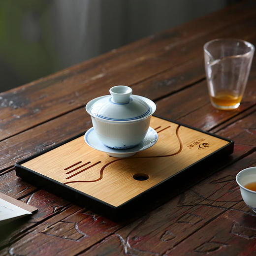 茶盘.竹缘山水（方黑） 商品图2