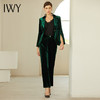 IWY/职业装女套装时尚墨绿色西装丝绒西服OL工作服商务正装面试装194003C1+P3-1 商品缩略图1