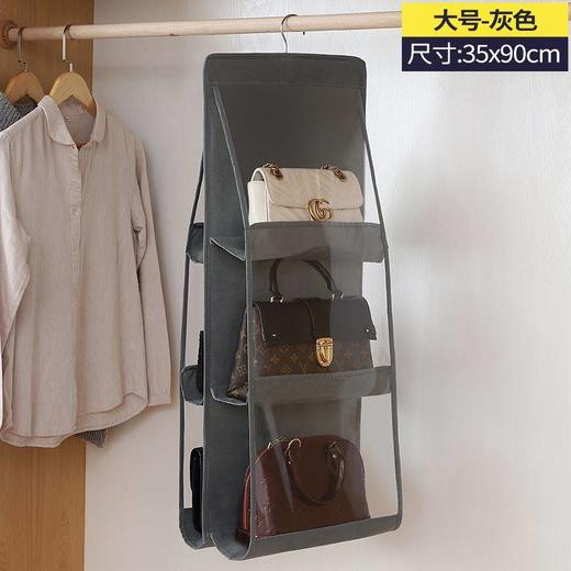 包包收纳袋布艺防尘袋 透明收纳挂袋悬整理 衣柜墙挂式放包收纳架 商品图1
