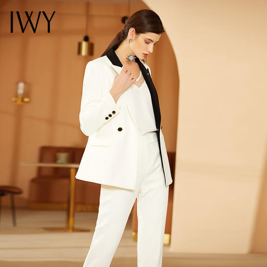 IWY/端庄白色西装套装女职业装气质女神范商务正装面试装西服194072C1+P1-1 商品图3