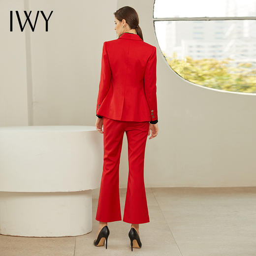 IWY/红色西装套装女后开叉衣摆西服高端职业装正装工作服193025C1+P3-1 商品图4