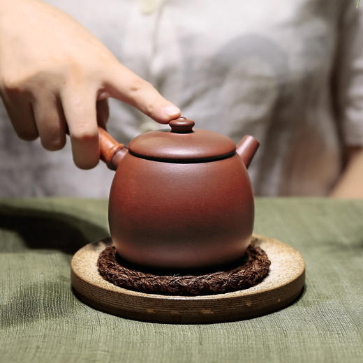 工夫茶具.宜兴名家全手工紫砂壶.原矿紫泥巨轮侧把壶泡茶壶 商品图3