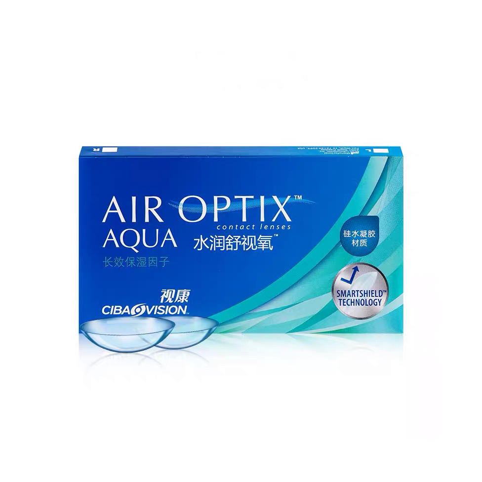 【拍1发2】爱尔康 水润舒视氧3片隐形近视月抛硅水凝胶隐型透明片