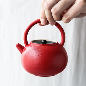 茶壶.陆宝红色提梁壶