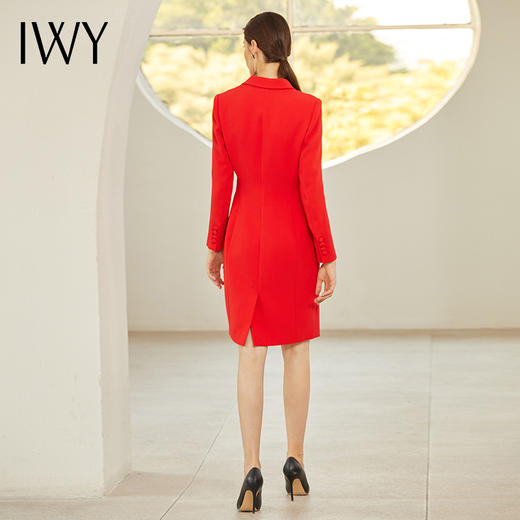 IWY/红色修身连衣裙中长款裙子194035Q1-R 商品图4