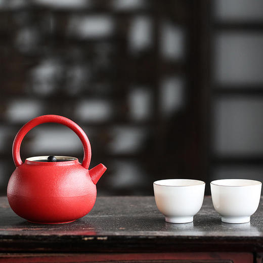 茶壶.陆宝红色提梁壶 商品图1