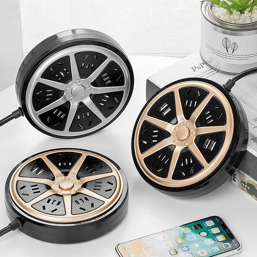 创意桌面多功能插座 带usb充电 插排学生宿舍插线板 接线板排插 商品图3