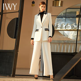 IWY/白色西装女套装时尚正装工作服193014C1+P3-1