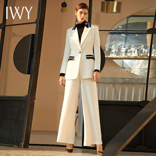 IWY/白色西装女套装时尚正装工作服193014C1+P3-1 商品图0