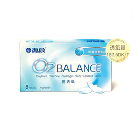 海昌 睛透氧 O2BALANCE月抛6片隐形近视眼镜（隐形下单需定制，7-10个工作日发货）