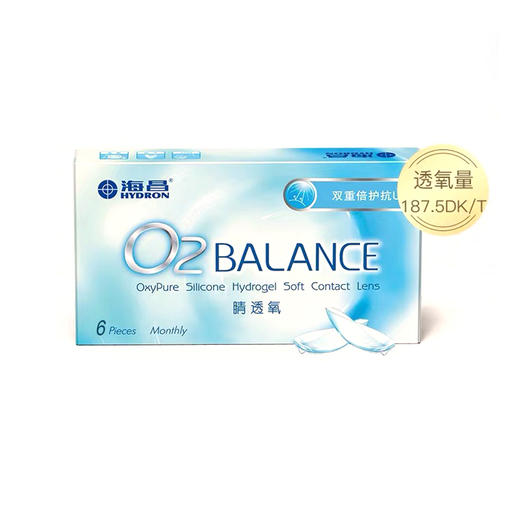 海昌 睛透氧 O2BALANCE月抛6片隐形近视眼镜（隐形下单需定制，7-10个工作日发货） 商品图0