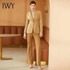 IWY/后开叉衣摆西服焦糖色西装套装女正装OL工作服职业装193028C1+P3-1