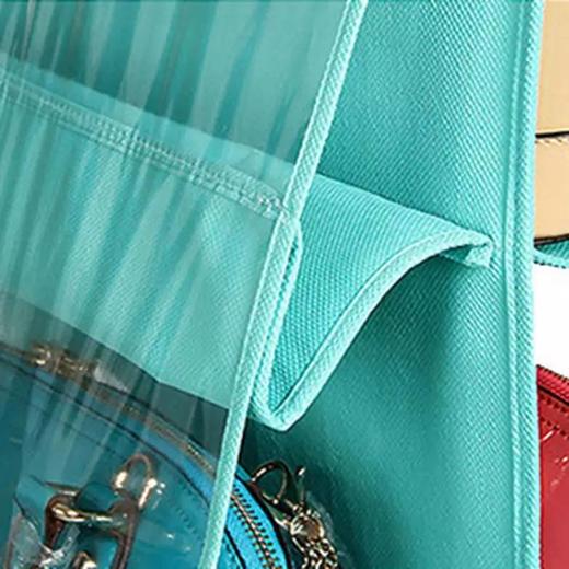 包包收纳袋布艺防尘袋 透明收纳挂袋悬整理 衣柜墙挂式放包收纳架 商品图8